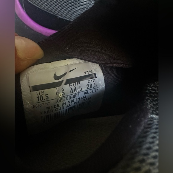 Nike Pocketknife DM SU Mens Cross Training Shoes Violet Grey Black - Picture 9 of 9